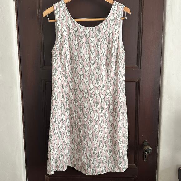 HIHO | Pink and Green Shell Print 100% Linen Ginnie Shift Dress | Size 8 - Picture 8 of 8